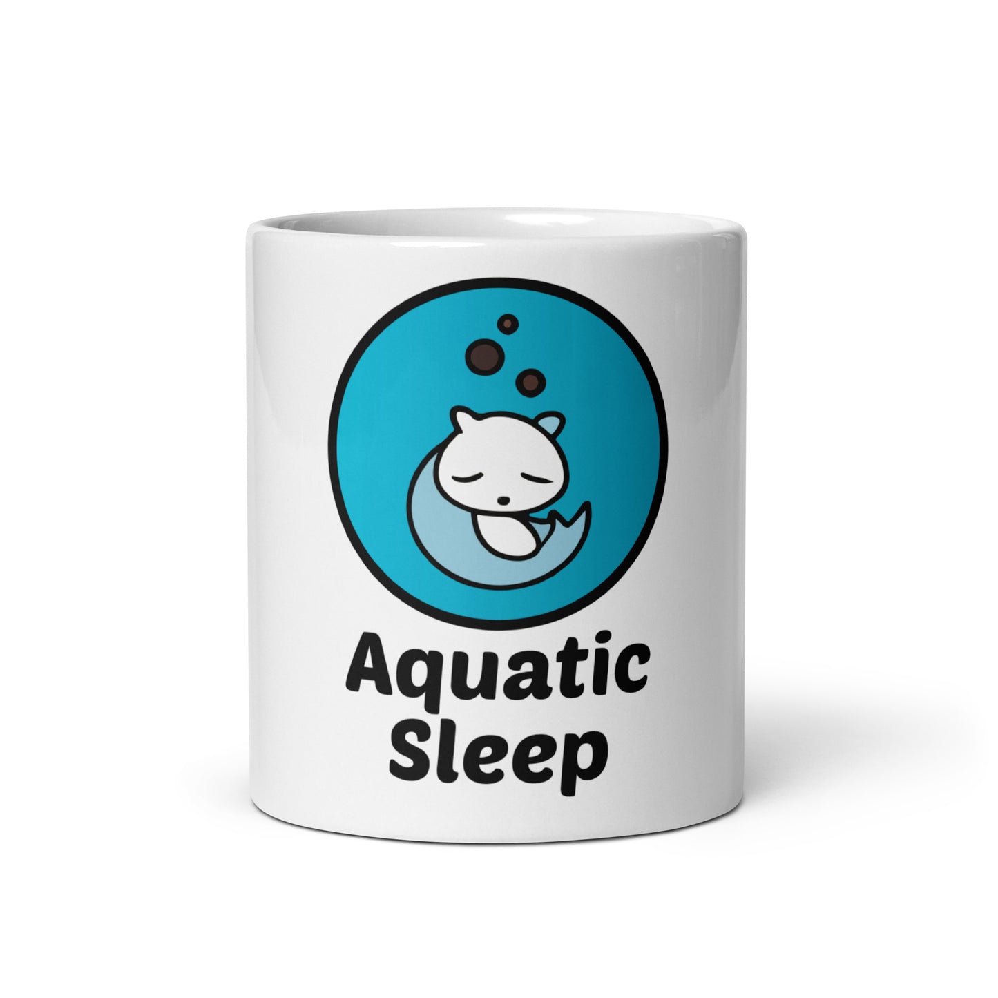 White glossy Sleepy mug