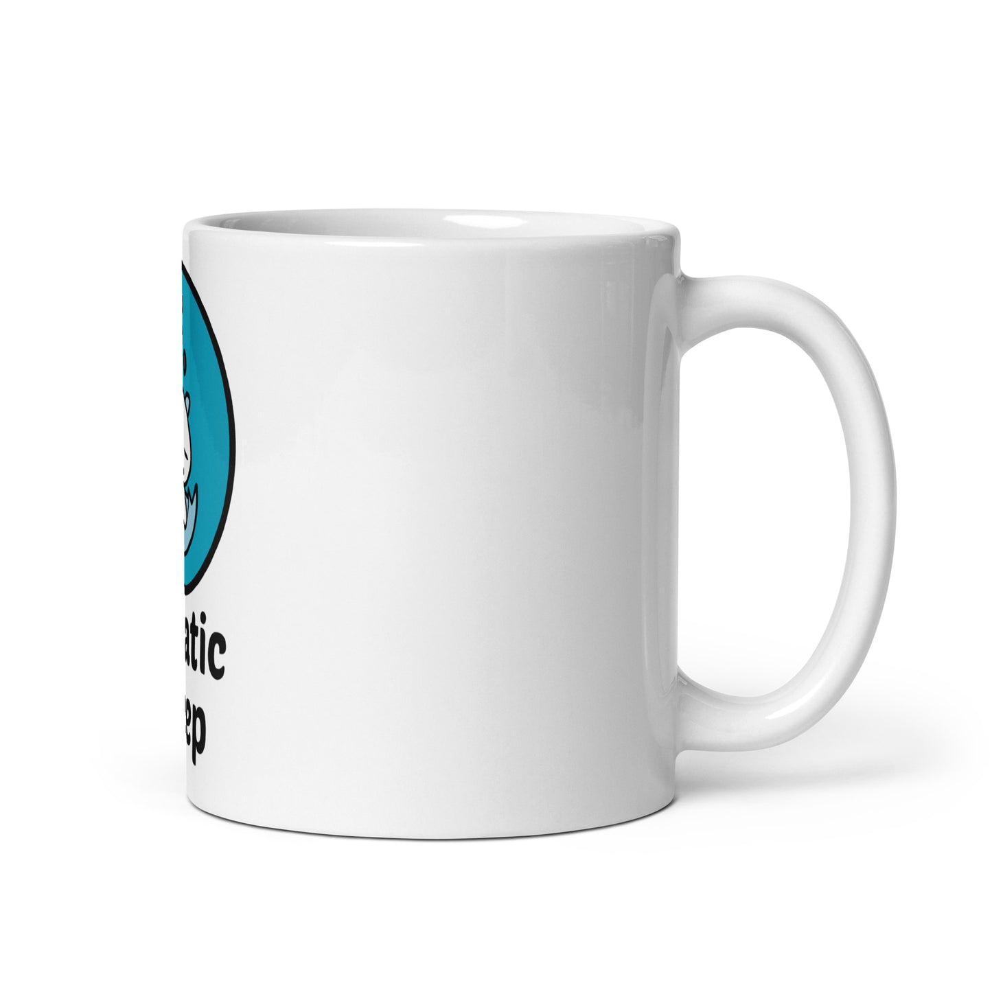 White glossy Sleepy mug