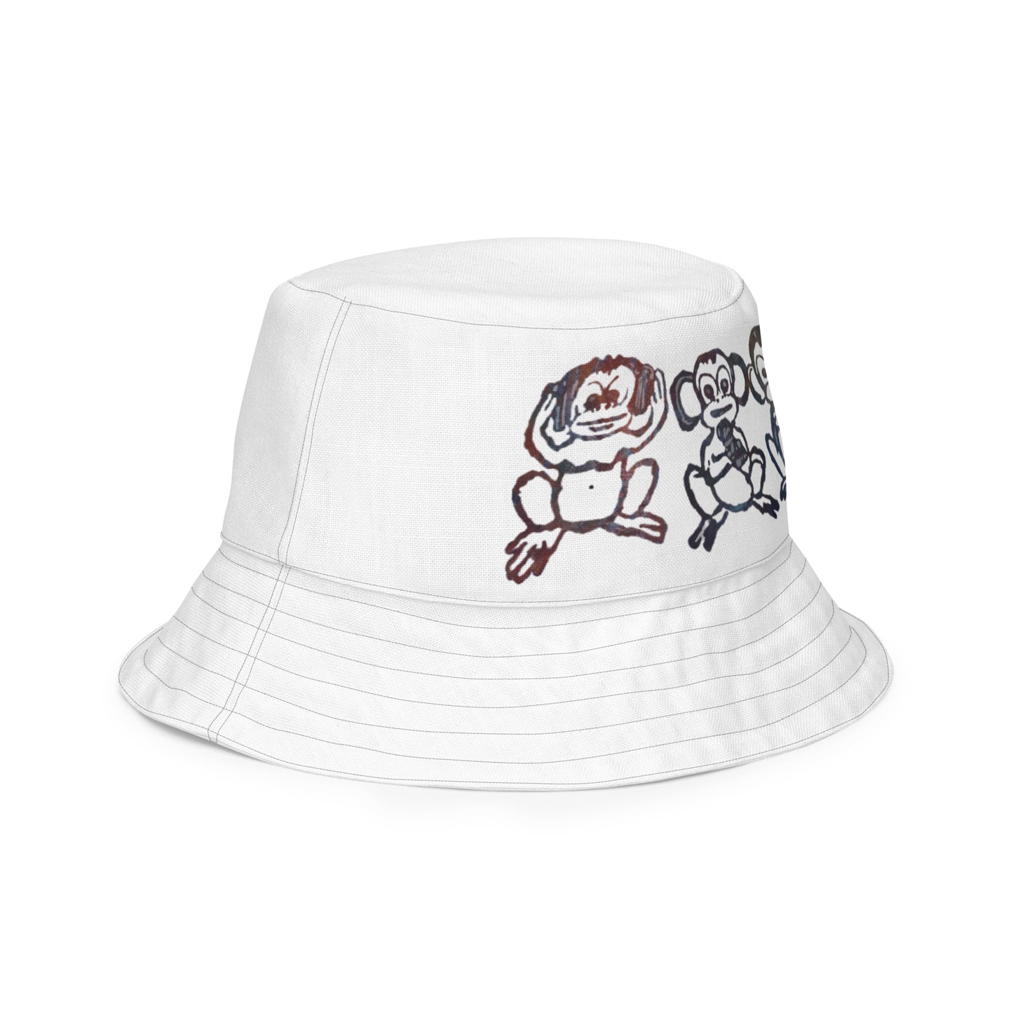 Reversible Three Monkey Bucket Hat