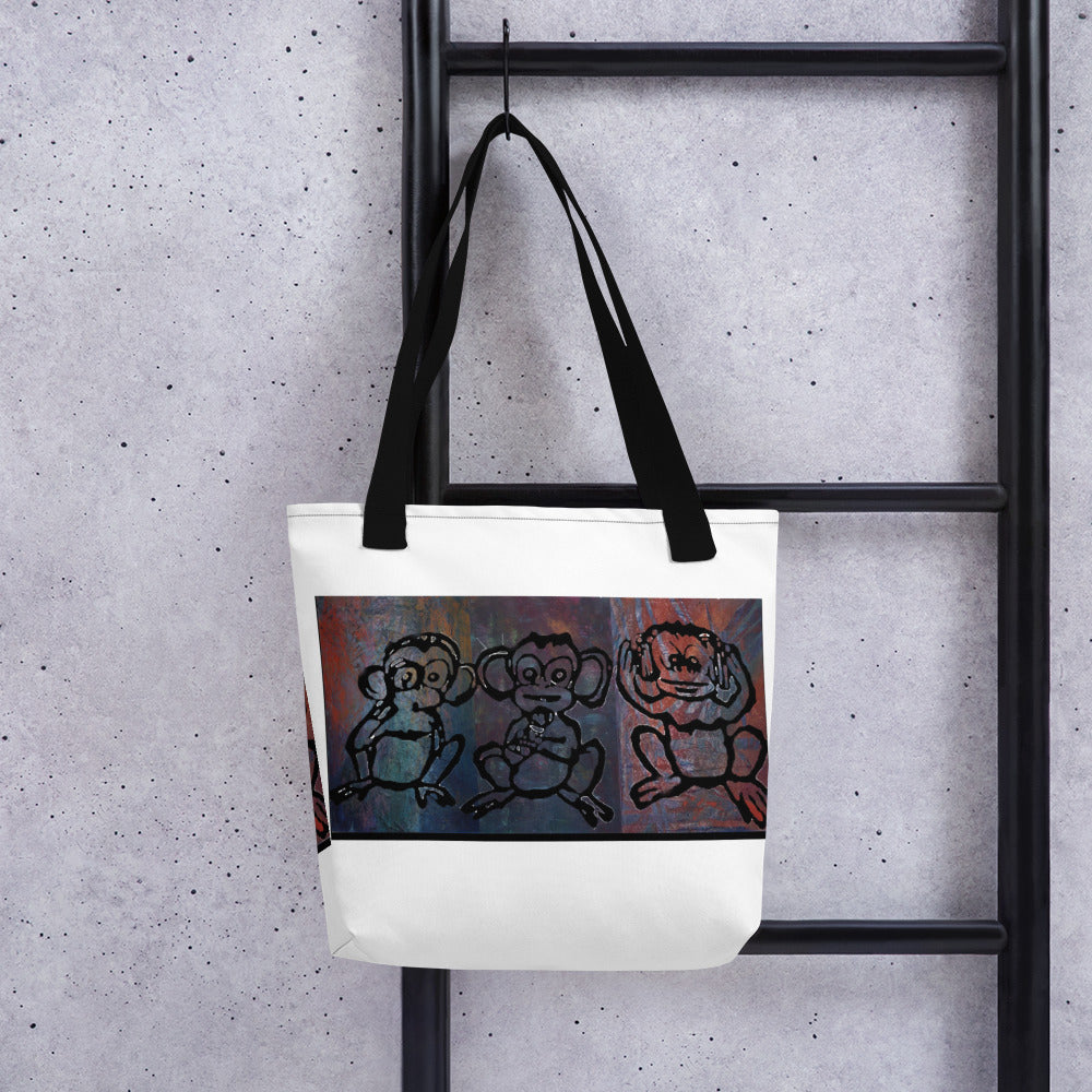 Tote Three Monkey Canvas Bag