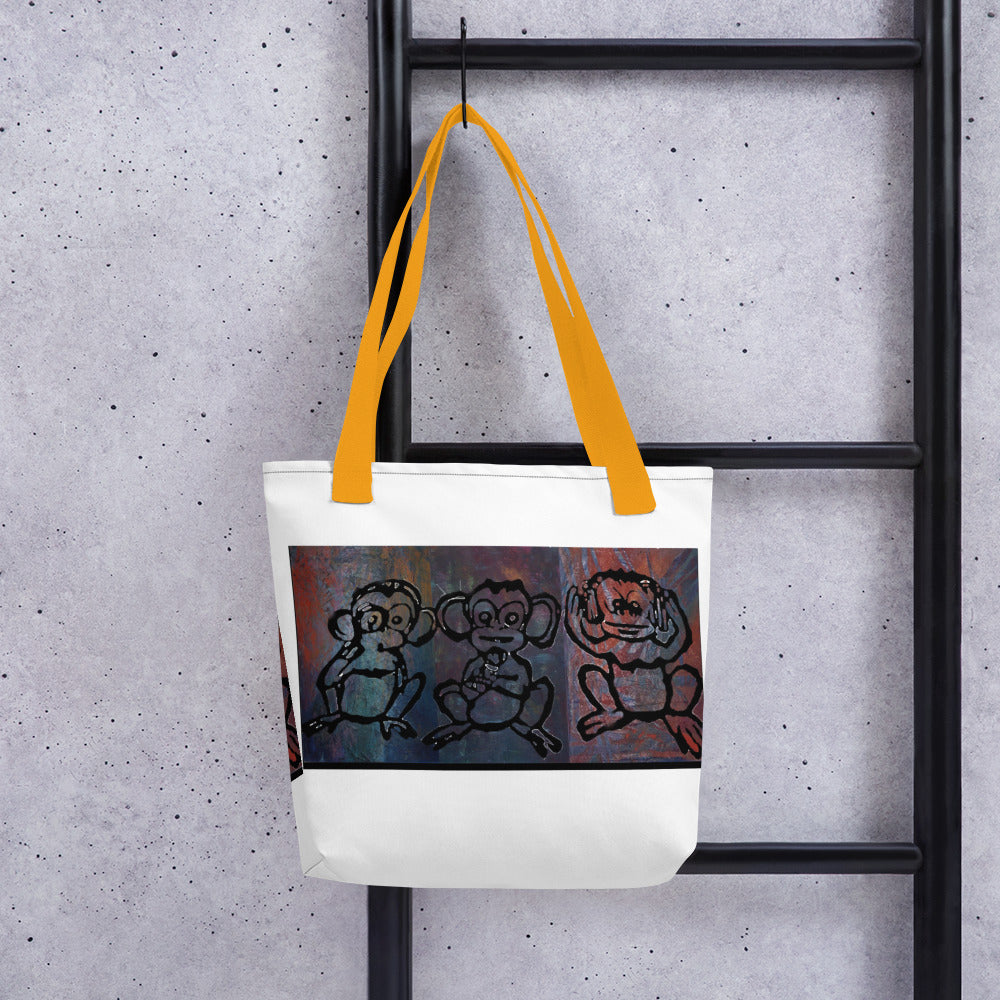 Tote Three Monkey Canvas Bag
