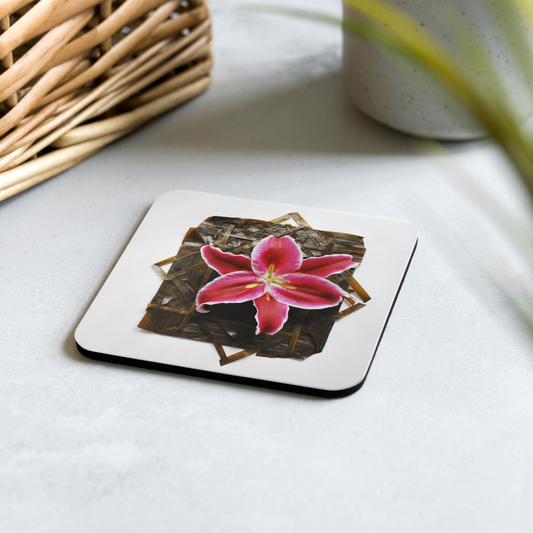 Cork-back Flower Coaster