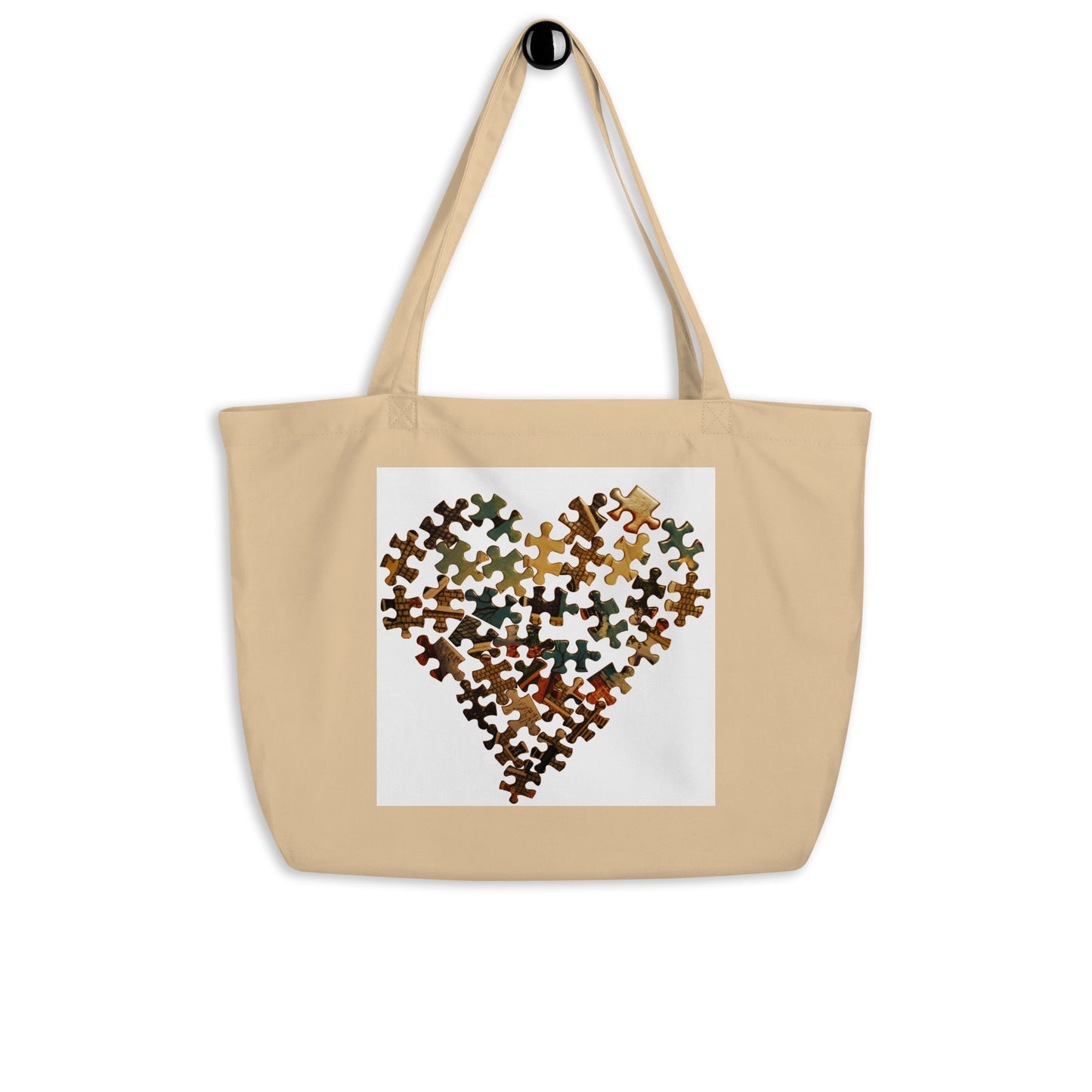 Large Heart organic tote bag