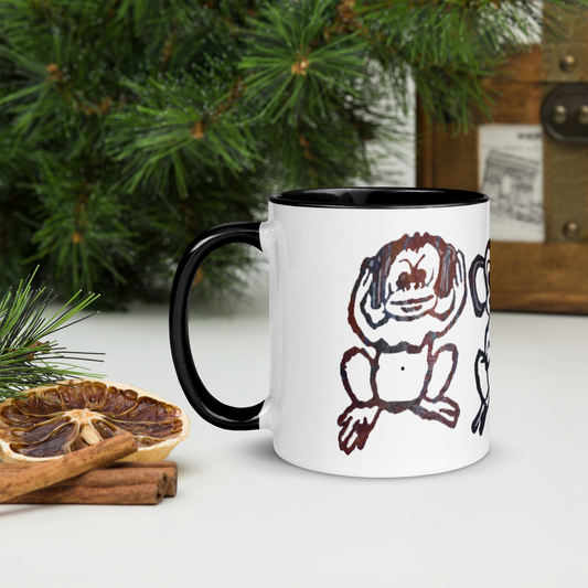 Three Monkey Mug with Color Inside