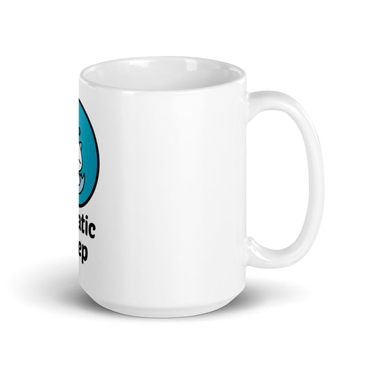 White glossy Sleepy mug