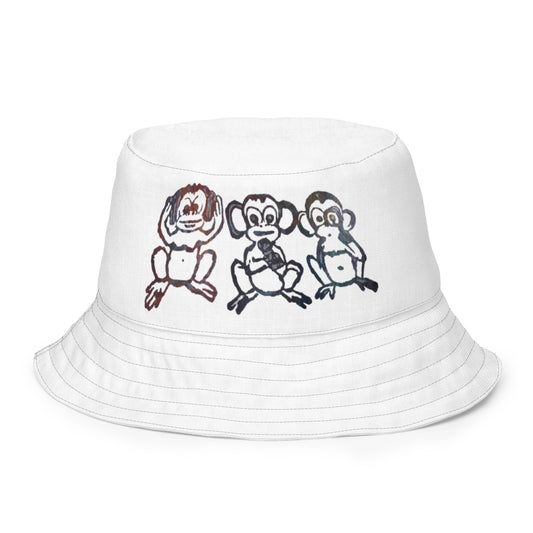 Reversible Three Monkey Bucket Hat