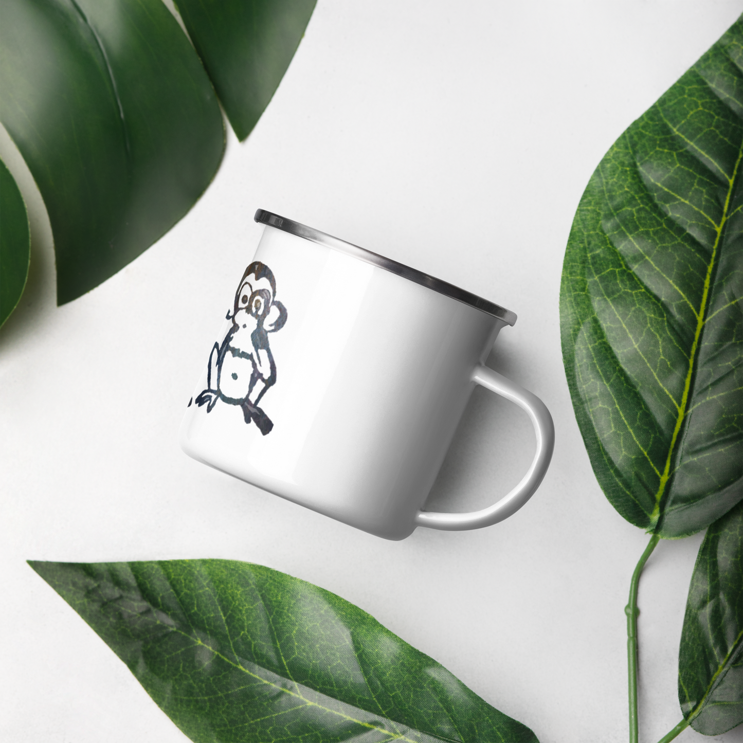 Three Monkey Enamel Mug