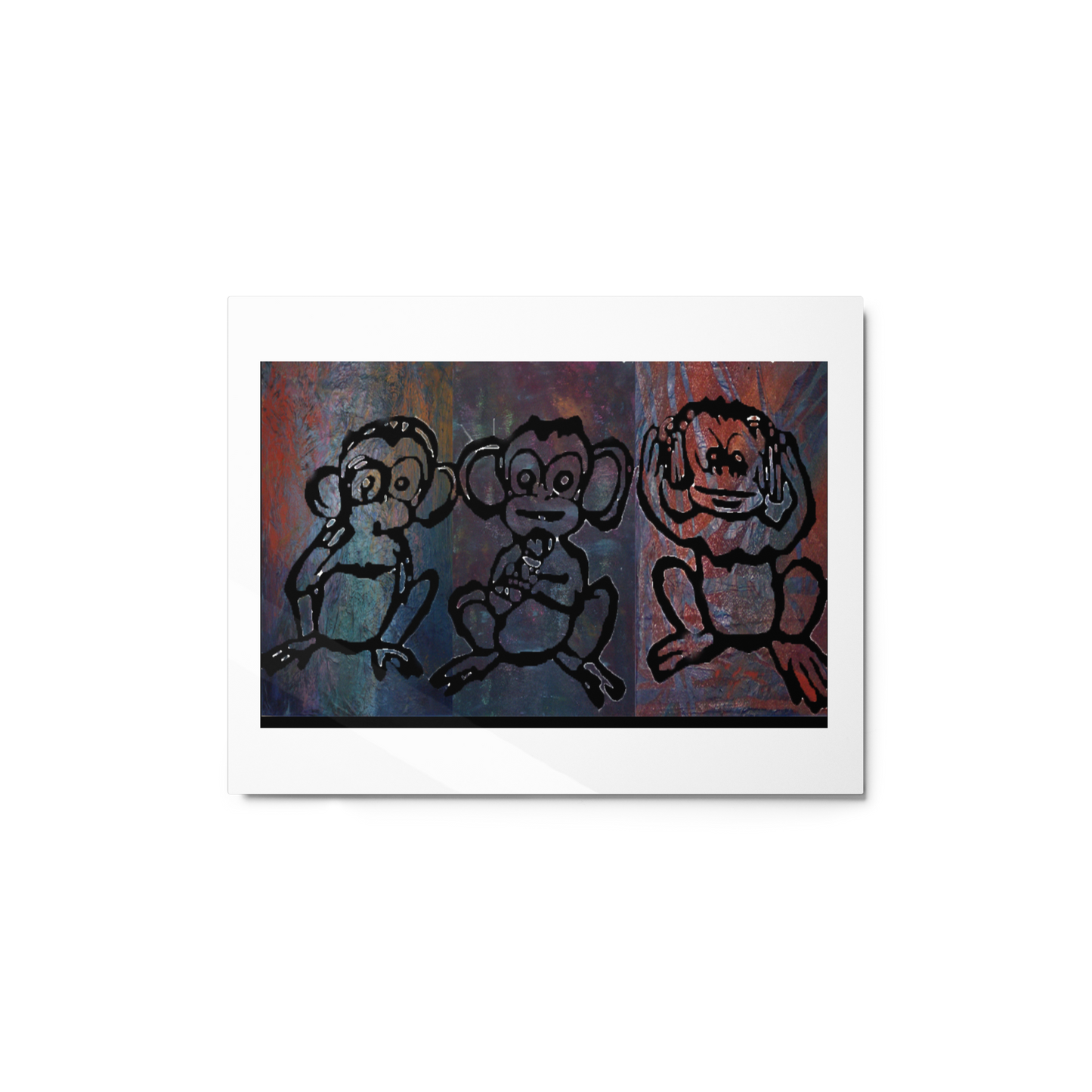 Three Monkey Metal Prints