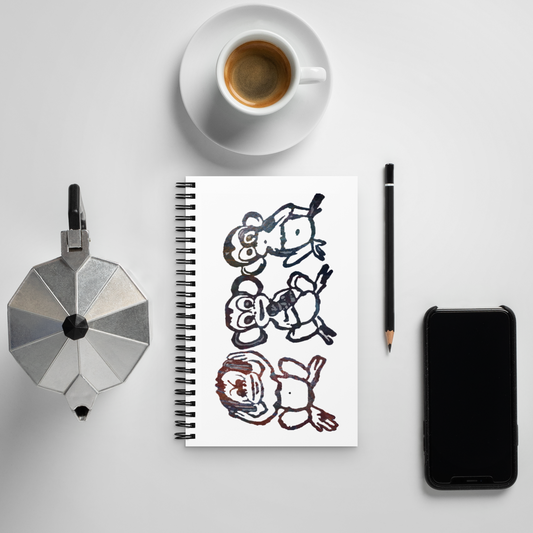 Three Monkey Spiral notebook